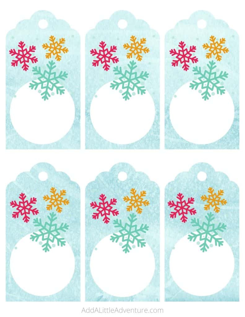 snowflake gift tags - free printables - add a little adventure